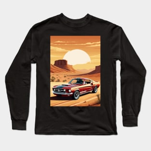 American Muscle Car Desert scene Long Sleeve T-Shirt